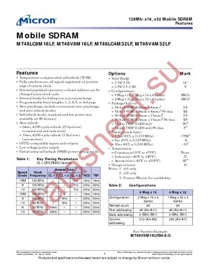 MT48LC4M32LFB5-8 XT:G datasheet  